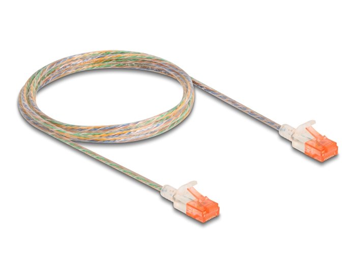 Delock RJ45 Network Cable CAT.6A U/UTP Slim 2M Transparent