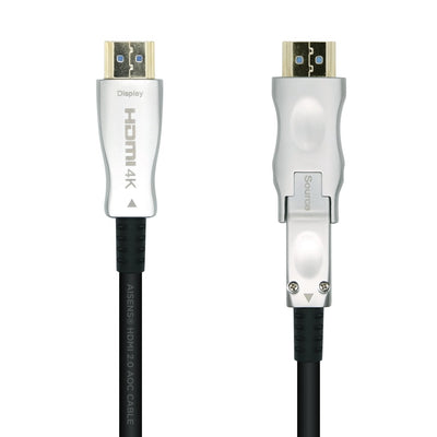 Aisens HDMI Cable V2.0 Aoc Desmontable Premium High Speed / Hec 4K@60HZ 4:4:4 18Gbps, a/M-d/a/M, Black 30M — image 1