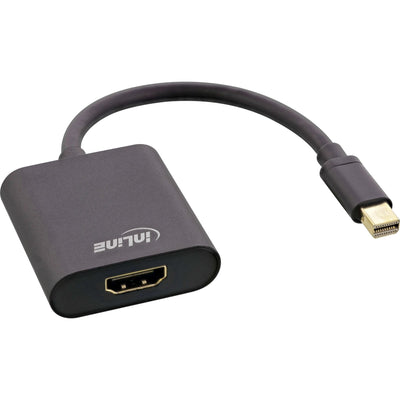 Inline Adapter Mini DisplayPort HDMI Aluminium With Audio, 4K/60HZ, Black 0,15M — image 1