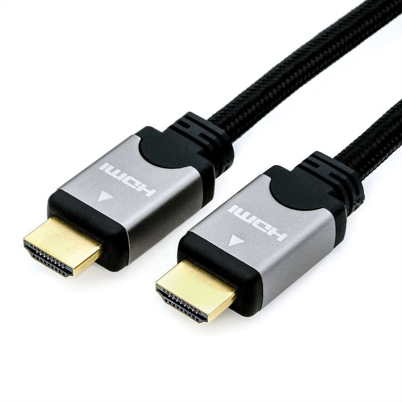 Roline HDMI High Speed Cable With Ethernet, St-st, Black Silver 10M