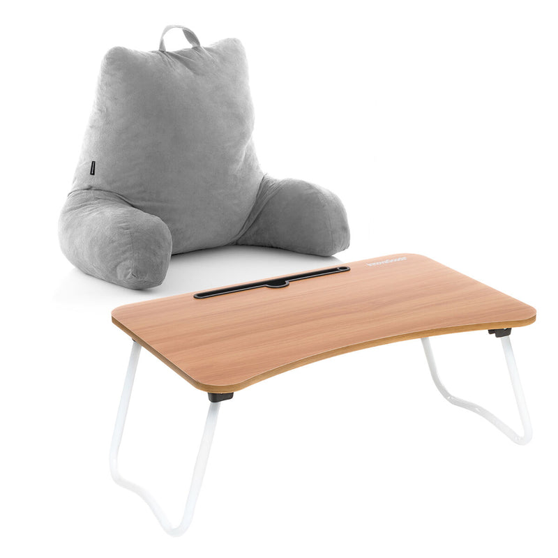 Pack Multifunction Foldable Side Table and Reading Pillow with Armrests InnovaGoods