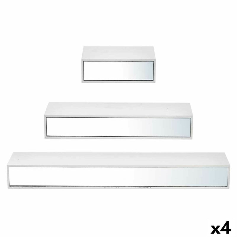 Shelves Gift Decor Wood Mirror Set 3 Pieces (Refurbished B)
