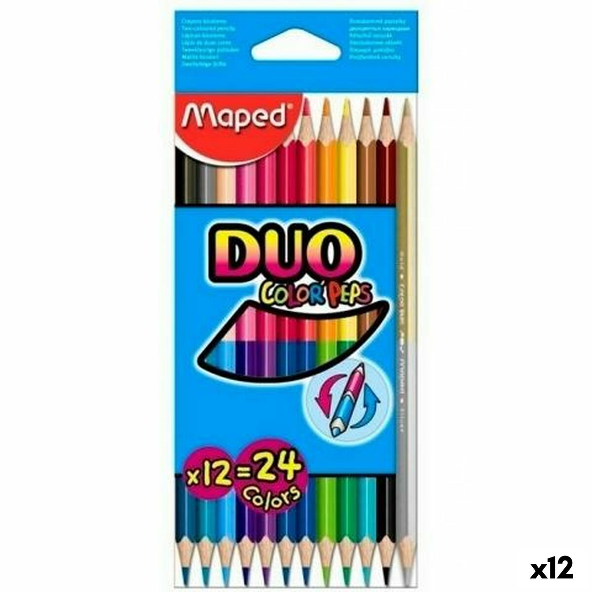 Colouring pencils Maped Duo Color' Peps	 Multicolour Double-ended 12 Pieces (12 Units)
