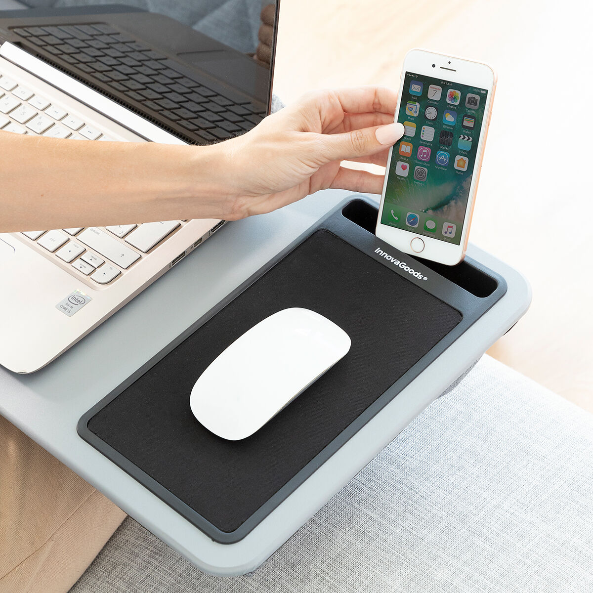 Innovagoods Portable Laptop Desk With Xl Cushion Deskion Innovagoods