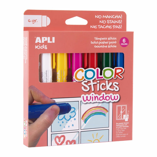 Apli Pintura Colour Sticks Window Windows Barra 6GR Case 6 C/Surtidos — image 1