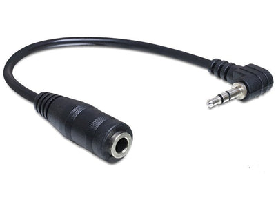 Delock Cable Audio Jack 2.5MM Acodado a Jack 3.5MM M/H 3 Pin 0.14M Black 65397 — image 1