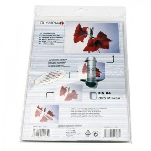 Olympia 9185 Cases Plastificar, 125 Mic, Din A4, 25 Units