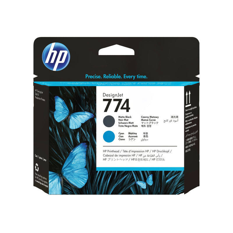 HP 774 Head Printing Genuine - Black Matte Cyan - P2W01A