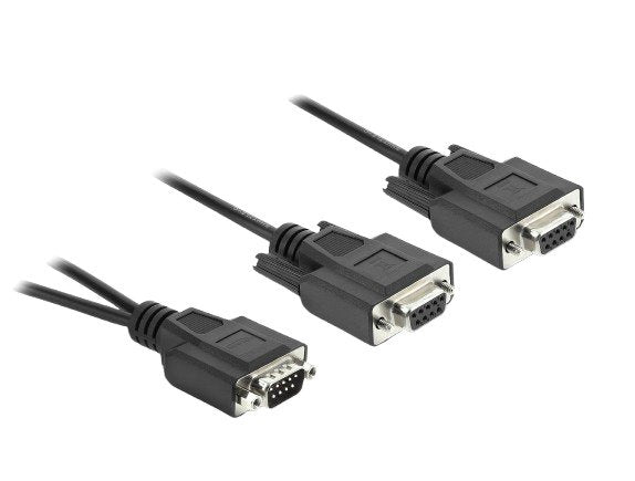 Delock Adapter And Cable D-SUB9 1 X Connector Male With Tuercas a 2 X Connector Female With Screws 25CM