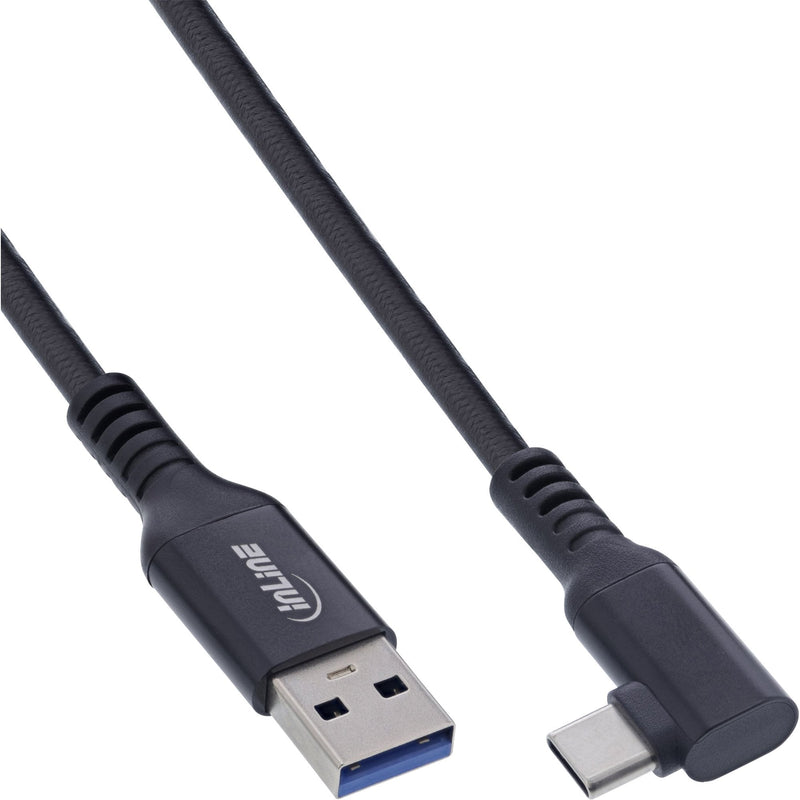 Inline® USB 3.2 GEN.1 Cable USB-C Plug Angled - USB-A Plug For Vr, Black 5M