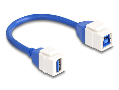 Delock Keystone Módulo USB Cable 5Gbps Type a Connector Female a USB Type B Connector Female 20CM Blue — image 1