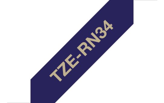 Brother TZE-RN34 Tape Printer Labels Oro Sobre Blue Marino