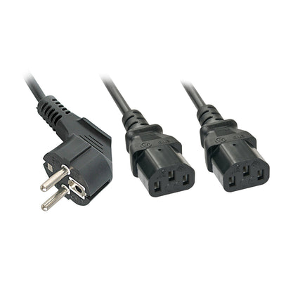 Lindy 30048 Cable Power CEE7/14 Schuko a 2X IEC C13 And -cable Black — image 1
