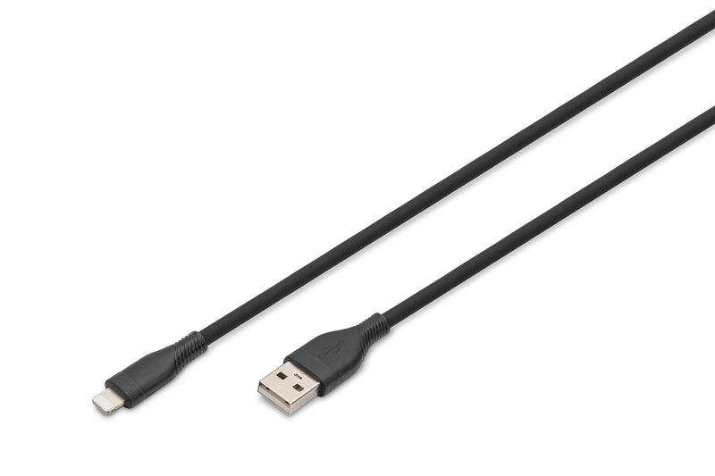 Digitus Cable Connection Lightning Silicone USB-A - Lightning 0,5M, Black