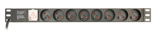 Gembird Power Strip 8 Sockets 1U 16A C14 Plug 3M Cable — image 1