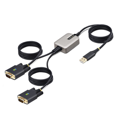 StarTech.com 2P6FFC-USB-SERIAL Cambiador Género USB Cable -a 2 X dB-9 RS-232 Black Grey — image 1