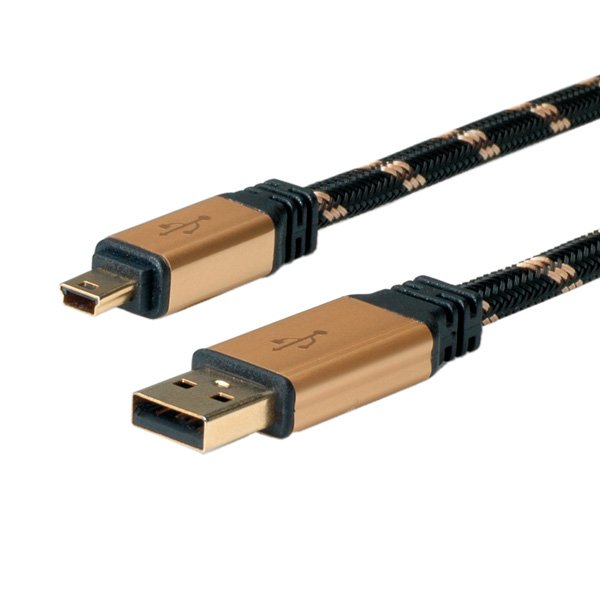 Roline Cable Gold USB2.0A-5PIN Mini. M/M. 1.8M