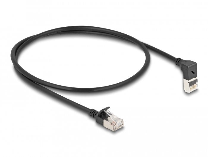 Delock Network Cable RJ45 CAT.6A S/FTP Slim 90° Oben Angular / Gerade 0,5M