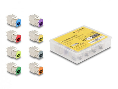 Delock 87896MÓDULO Keystone RJ45 Female a Lsa CAT.6A Assembly Without Tools Colours Surtidos Set 8 Pieces — image 1