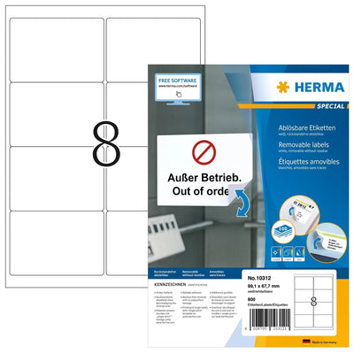 Herma Labels Dirección A4 White 99,1X67,7MM Opaco 800 Units — image 1