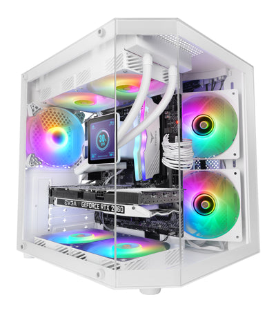 Mars Gaming Box Minitorre ATX MC-3TLITE White 337×276×342MM / 3.5KG / Glass Tempered / RGB Fixed / microATX -  — image 1