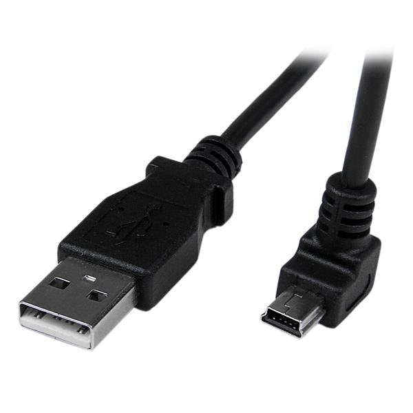 StarTech USB Cable a Mini USB Acodado Angulo Hacia Abajo 2M Negroâ USBAMB2MD