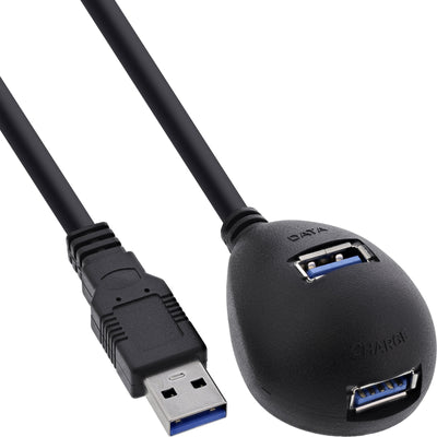 Inline USB 3.2 Cable Type a Male a Female + Power With Stand Black 2M — image 1