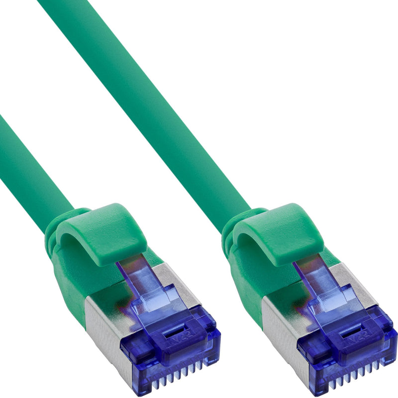 Inline® Network Cable Slim, CAT.6A, S/FTP, Tpe (lszh) Flexible, PoE, Green, 0.3M