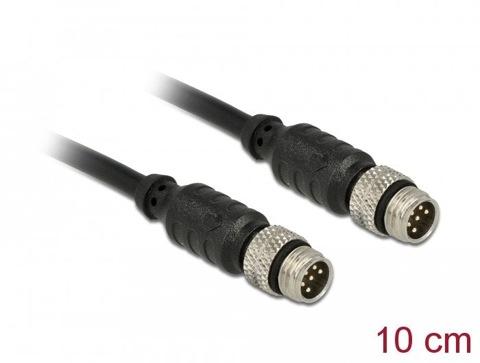 Delock M8 Sensor- Cable Alargador Actuador 6 Pin Connector Male a 6 Pin Connector Male Waterproof 10CM