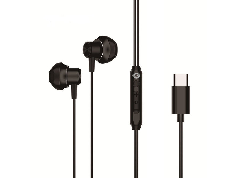 Conceptronic Headphone Intrauditivo USB-C BRENDAN04B 1.2M Microphone Controles Colour Black