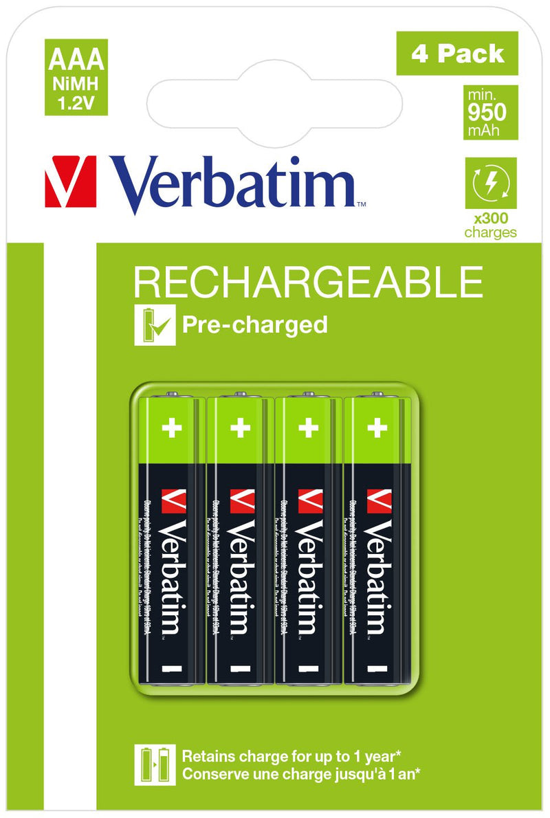 Verbatim Batteries Alcalinas Recargables Aaa - HR03 - (pack 4 Units (sustituye 49942)