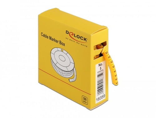 Delock Marcador Cables Box, Nr: 5, Yellow 500 Units — image 1