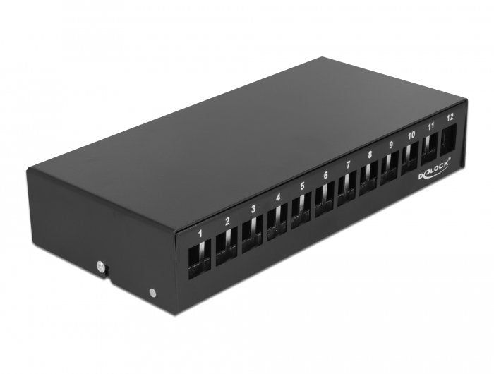 Delock Keystone Patchpanel 12 Port Black