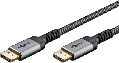Cable 1,00M Black DisplayPort 1.2 Male a HDMI 2,0 Male 4K/60 HZ Housing Aluminium Gold Nylon Blister Flexiplus — image 1