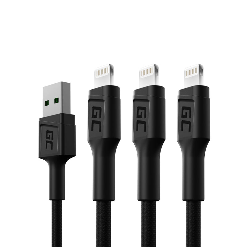 Green Cell 3X Cable Gc Ray USB - Lightning 120CM White LED Backlight