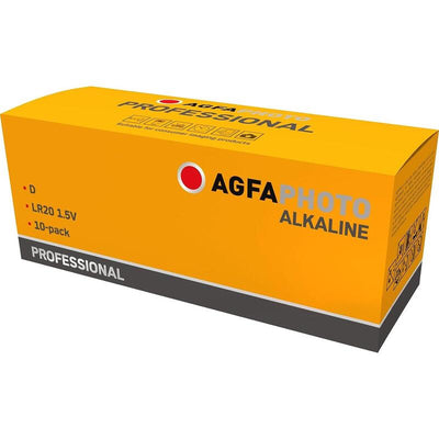 Agfaphoto Battery Alcalina, Mono, D, LR20, 1.5V Professional, Retail Box (10-PACK) — image 1