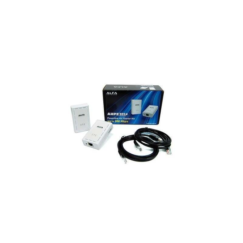 Alfa Network AHPE305 Starter Kit Pack 2 Units 200Mbps Av Homeplug