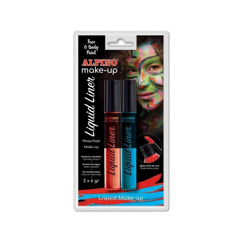 Alpino Make-up Liquid Liner Pack With 2 Botes Makeup Liquido With Aplicador - Se Lava With Water - Testado