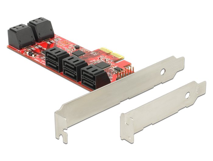 Delock 89384 Card Pci Express - 10X SATA III Int + Low Profile
