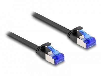 Delock RJ45 Flachband Network Cable Male a Male CAT.6A Flexibel 1M Black — image 1