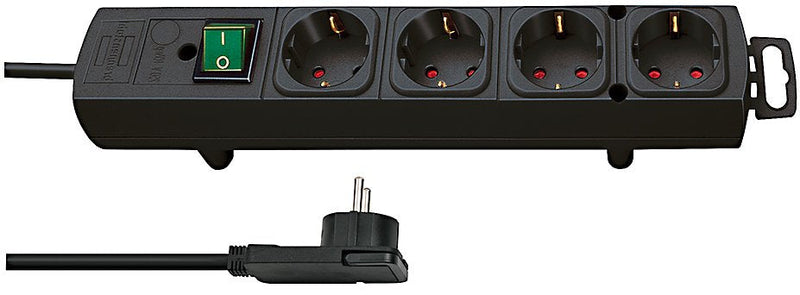 Brennenstuhl 1153100100 Base Múltiple 2M 4 Salidas AC Indoor Black