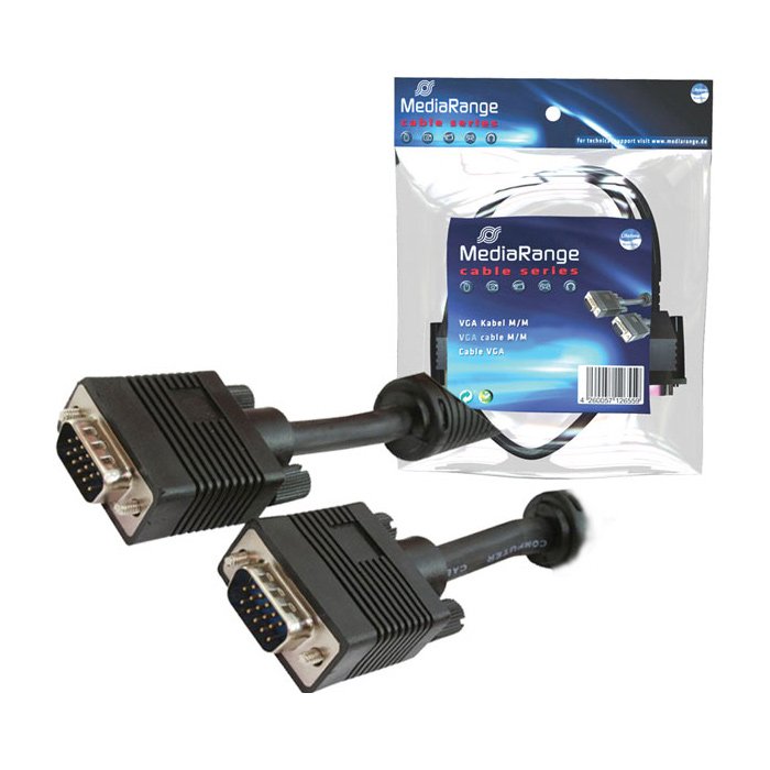 Mediarange VGA-cable D-SUB15 - D-SUB15 M 5,00M Black Blimer
