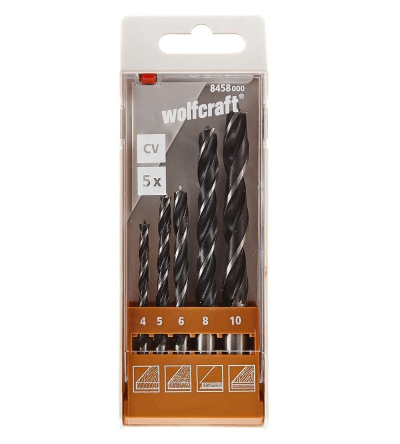 Wolfcraft Set Of Drill Bits Espirales Wood Cv 5 Pieces Ø4, 10MM 8458000