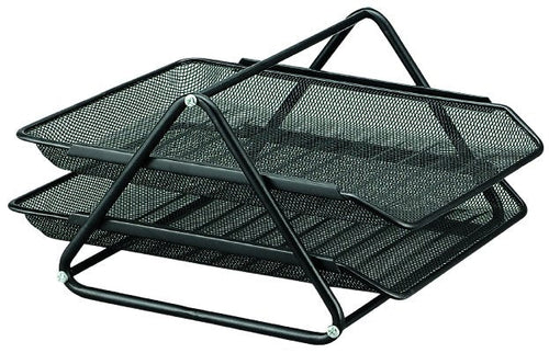 Q-connect Tray Desktop Metálica Grille GXA100 Black 2 Trays 30X35X18,5CM — image 1