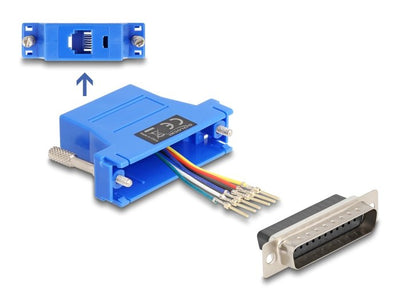 Delock D-sub 25 Pin Connector Male a RJ12 Connector Female Kit Assembly Blue — image 1