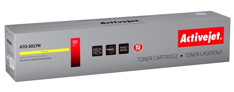Activejet Toner ATO-301YN (reemplazo Oki 44973533 - Supreme - 1500 Páginas - Yellow