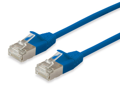 Equip Network Cable CAT.6A F/FTP 2x RJ45 0.50M Blue Slim Lszh — image 1