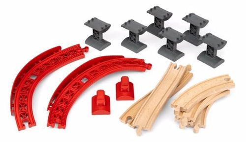 Brio World Paquete Ferroviario Mundial Montaña And Valle, vía Wood/Red 16 Pieces 63399500 — image 1