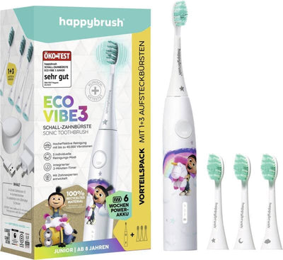 Happybrush Brush Teeth Eco Vibe Kids Agnes + 3 Spare Parts Eléctrico White Cabean — image 1