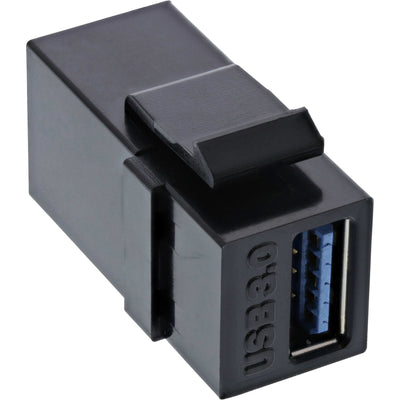 Inline Módulo Snap-in USB 3.0, USB-A F/F, Housing Black — image 1